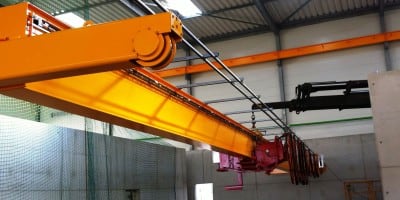 3.2 tonne single girder grab overhead crane for AxpoKompogas